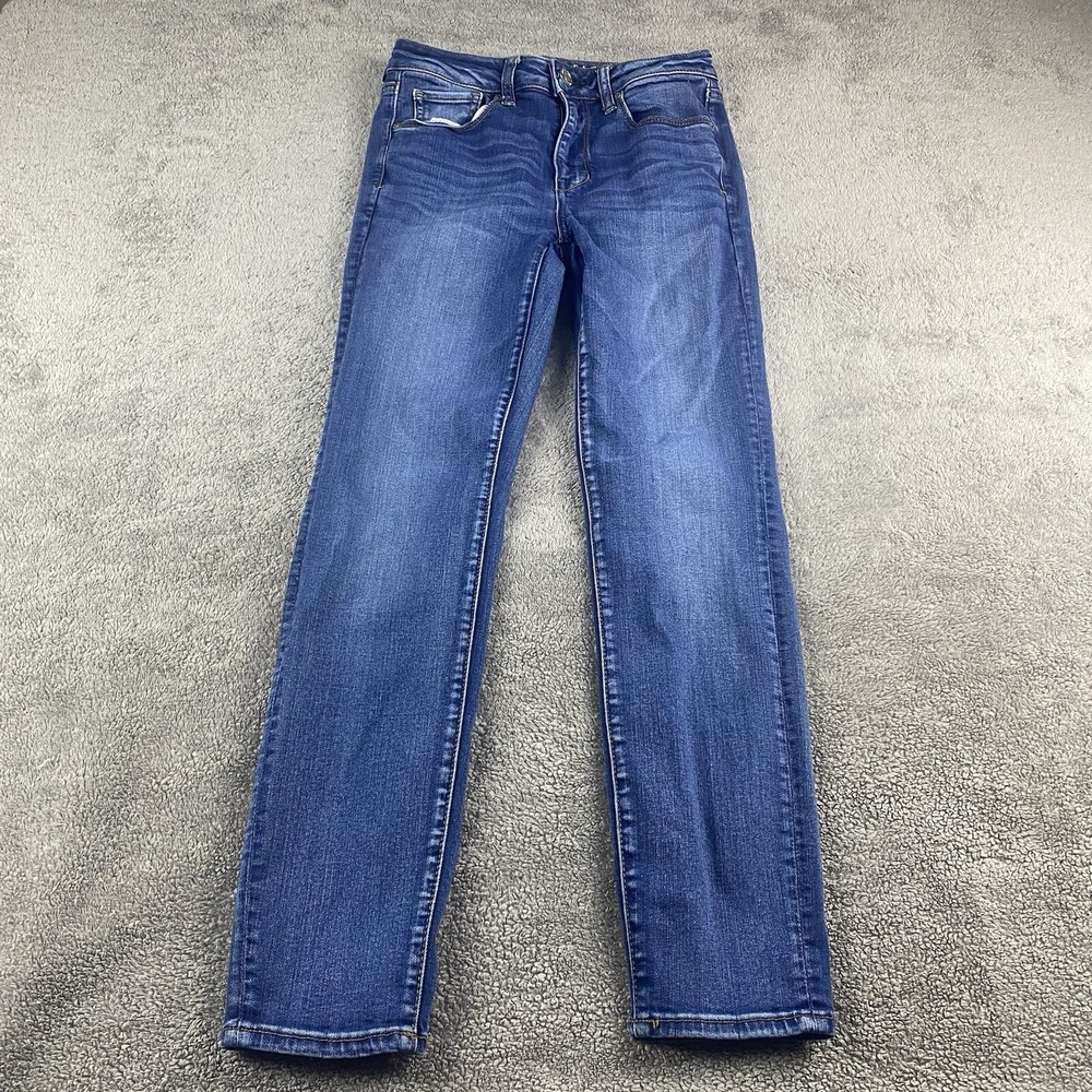 American Eagle Super Stretch Jeans Womens 4 Short Blue‎ Hi-Rise Skinny Denim